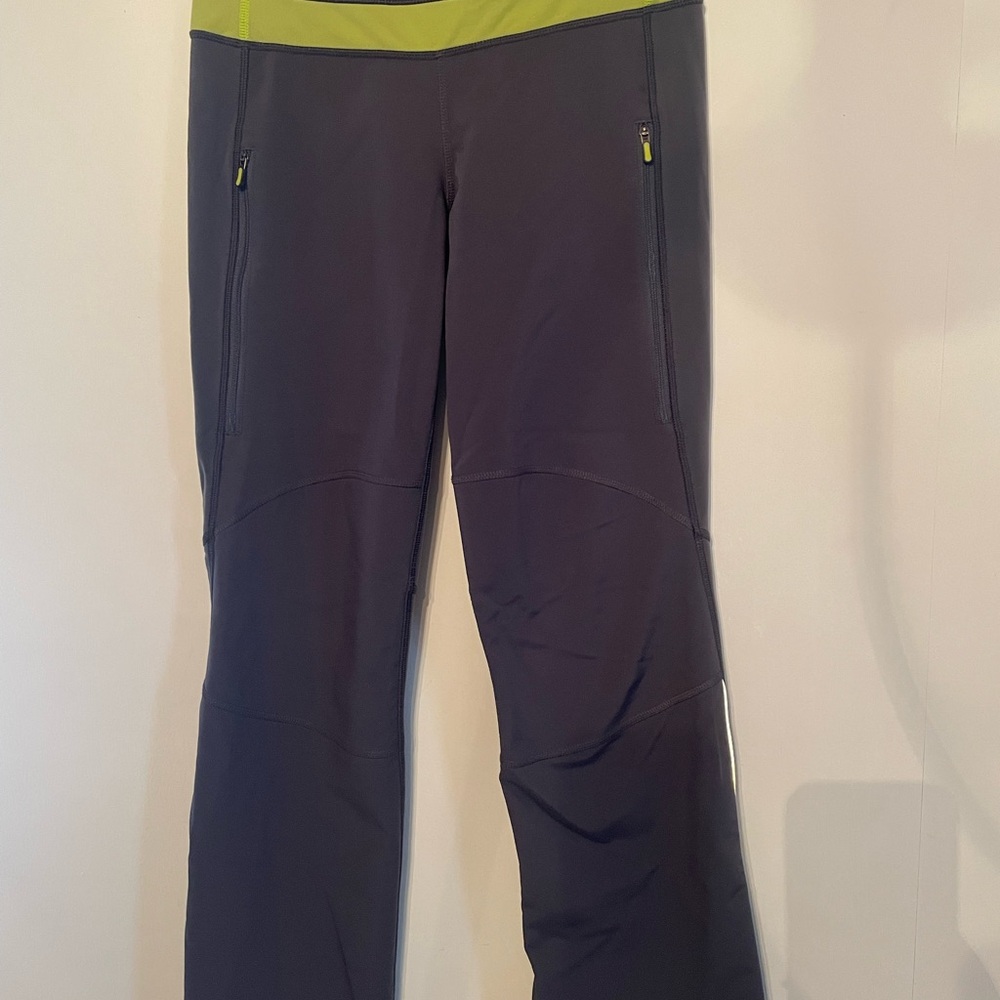Lululemon Stretch Pants with Lime Waistband